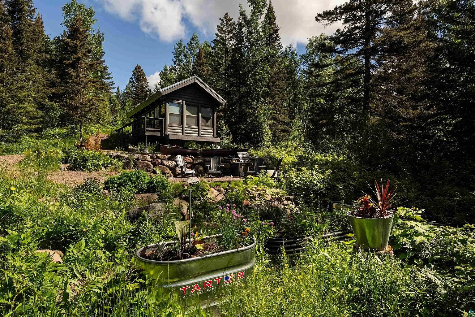 Hummingbird Bunkhouse and gardens