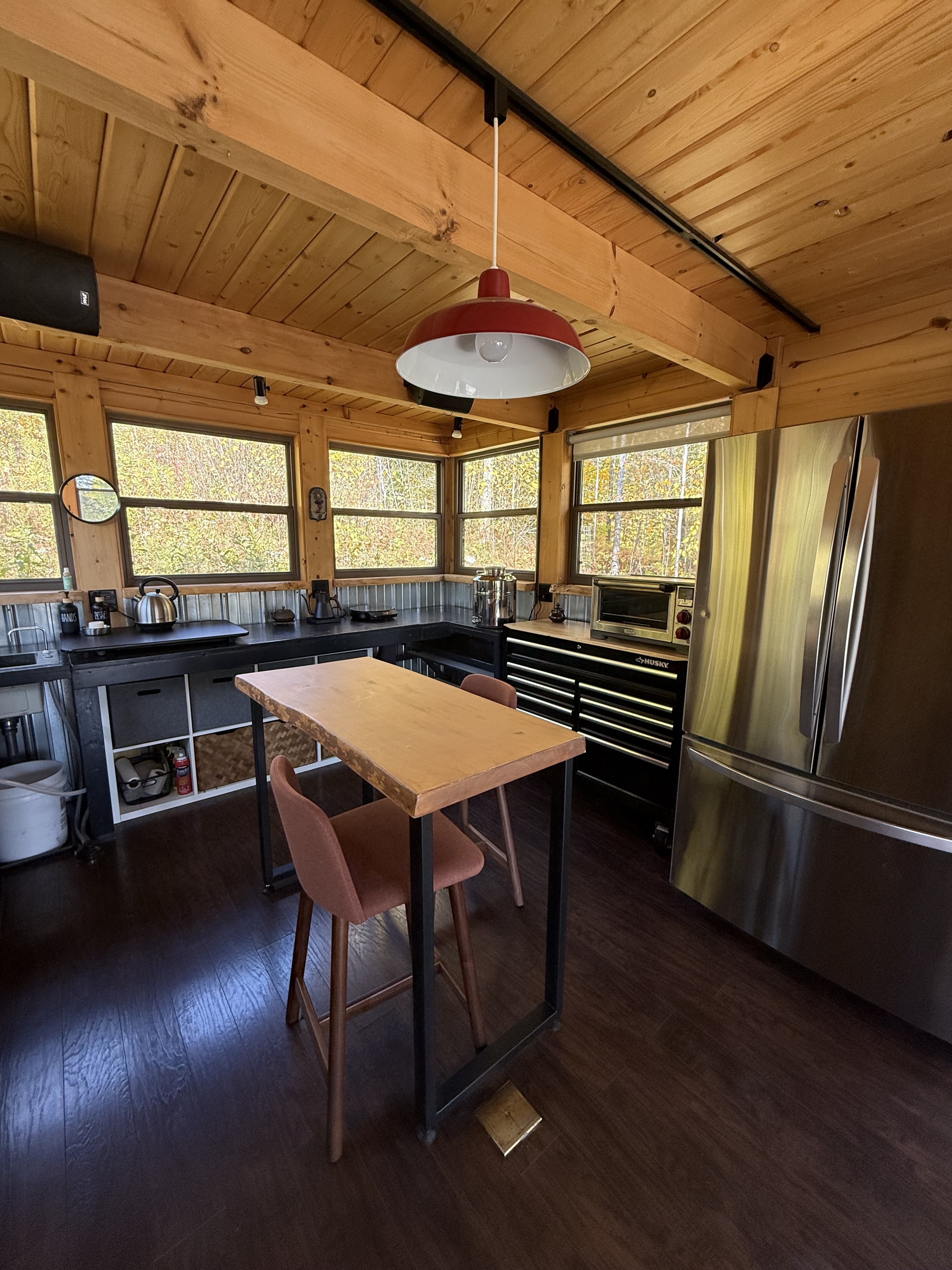 Fridge and kitchen view