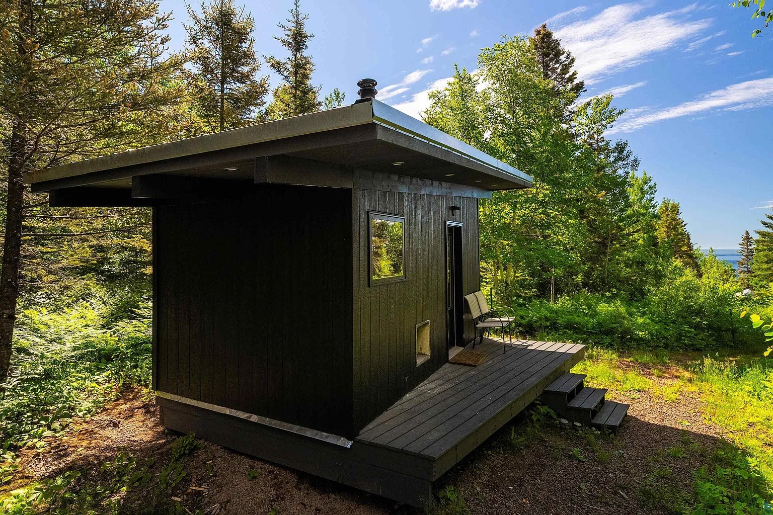 Sauna with lake view